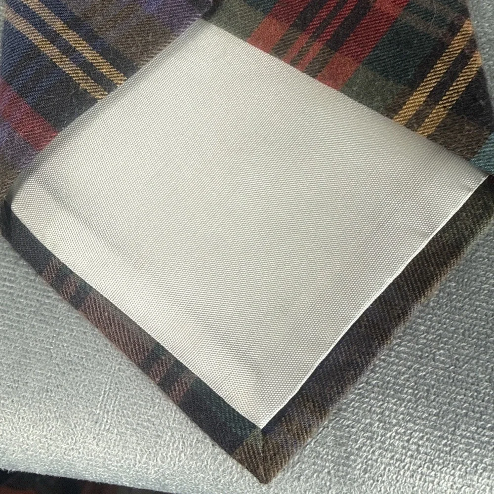 Vintage 90's Polo Ralph Lauren Tie‎ Necktie 100% Cotton Tartan Plaid Pony